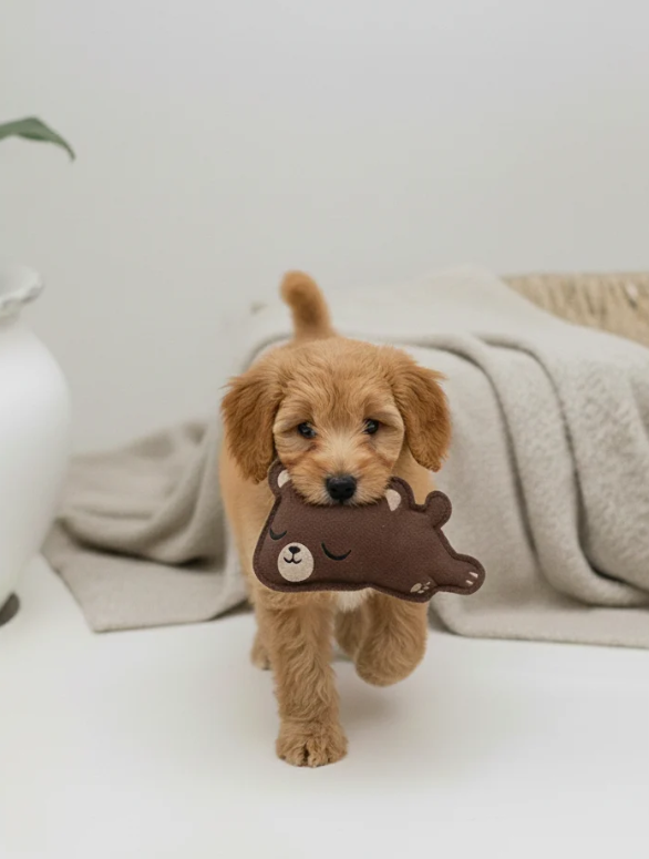 BUDDY. Hundespielzeug aus Leder "Kleiner Bär"
