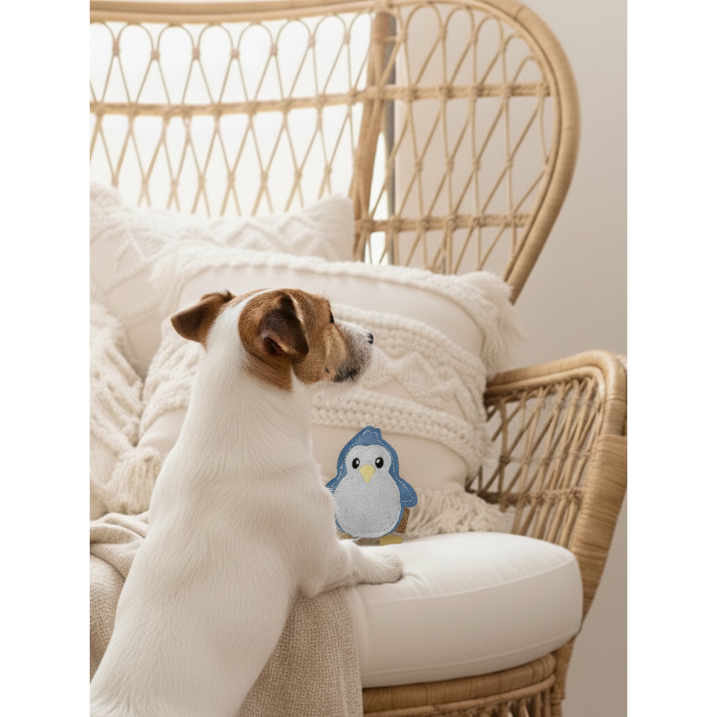 BUDDY. Hundespielzeug aus Leder "Kleiner Pinguin"